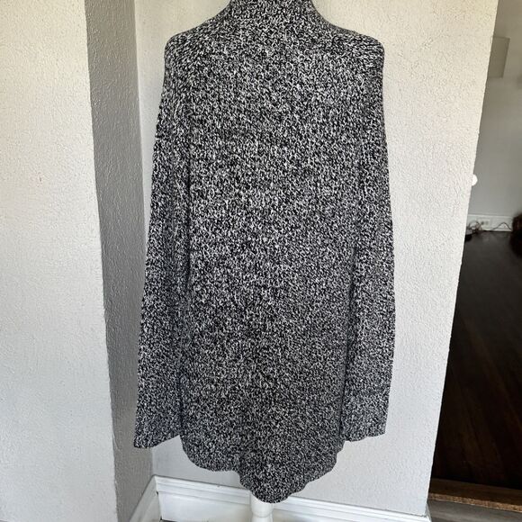 Bass black white pullover sweater Dress Cowl neck cotton blend  Size Large - Picture 4 of 8